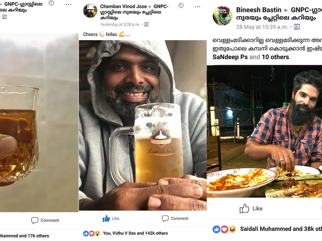 Chemban Vinod Jose and Aju Varghese Say Cheers in GNPC Facebook Group